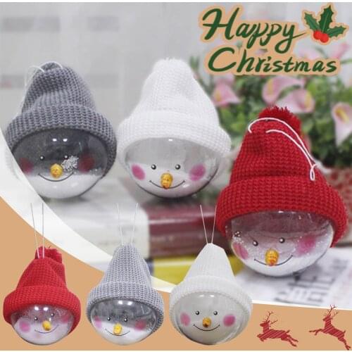 Christmas Decoration Snowman Plastic Christmas Ball Desktop Ornaments Xmas Tree Hanging Pendant 2022 New Year Party Decor