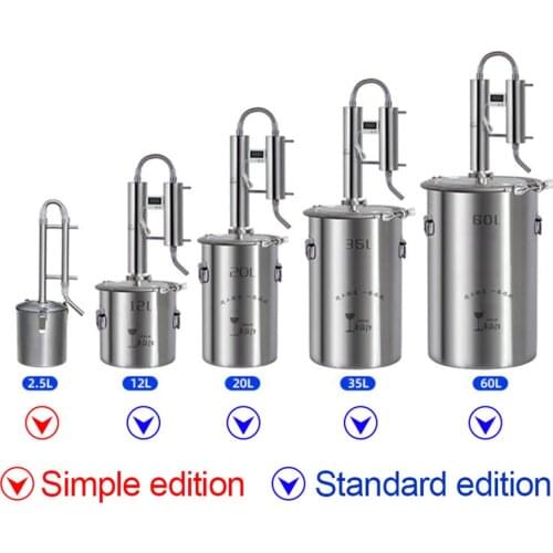 Family Brewing Distiller 304 Stainless Steel Twin Towers cooling coils with Thermometer Brewing Equipment Brewing Brandy Vodka