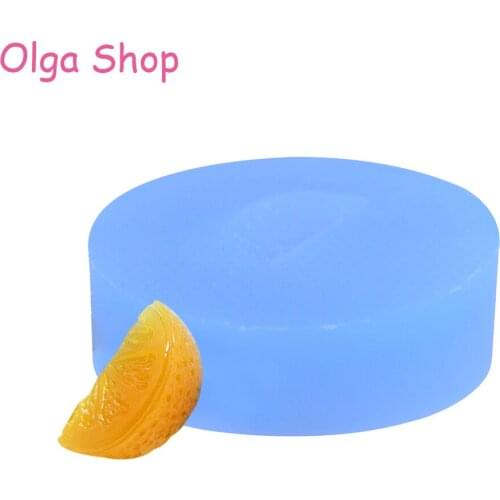 SYL019 Flexible Mold Silicone Mold - Orange Piece / Slice Miniature Food, Sweets, Charms, Cupcake (Clay Resin Fondant)