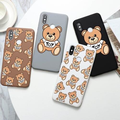 Lovely Cartoon Bear Phone Case For Xiaomi Redmi K30 K20 Note 7 6 5 Pro Plus Mi 11 10T Lite Silicon Case For Redmi Note 9 9s 8 8T