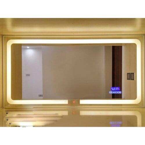 Smart LED Toilet Bathroom Mirror Anti fog Touch Screen Wall Mirror Makeup 700*900mm Rectangle Vanity MirrorsWith Bluetooth Music