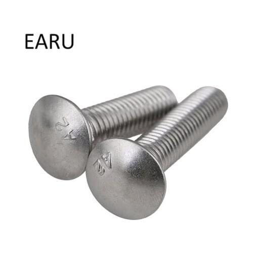 304 Stainless Steel DIN Standard Carriage Shelf Screws Bolt Square Neck Round Pan Truss Head M8*12/16/20/25/30/35/40/45/50-80mmF