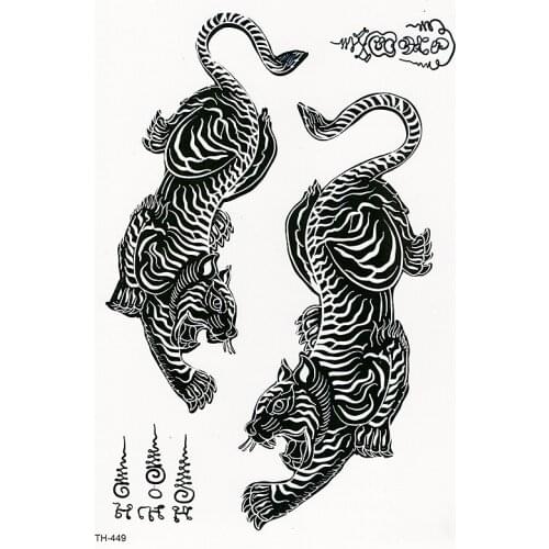 Waterproof Temporary Tattoo Sticker Tiger Animal Tattoo Stickers Flash Tatoo Fake Arm Tattoos For Men Boys