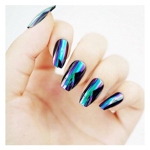 Fashion American style mirror allachroic false nails pure color 24pcs lady full nail tips middle-long size fake nails