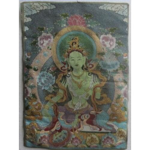 Golden silk embroidery thangka exorcism of guanyin in Tibet and Nepal