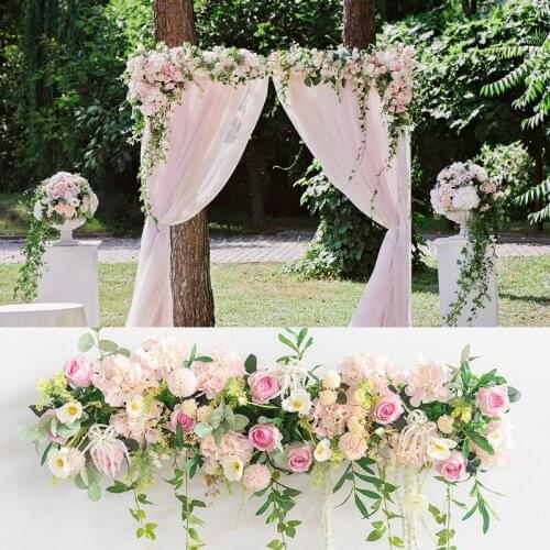 1M Artificial Flower Arrangement Decor Plan HI-Q Material Fake Flower Row Wedding Arch Decor Party Event Festival Flower Wall