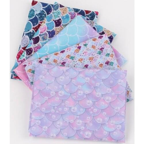 Polyester Cotton Fabric For Sewing Clothes Mermaid Starry Sky Printed Cloth Sheets For Patchwork DIY Crafts Supplies 40*50cm 1pc