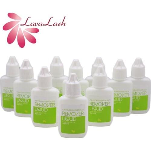 10 bottles Liquid Remover Wholesale Price for Eyelash Extensions 15g Korea makeups tools Eyelash Shop Fake Eyelashes Transparent