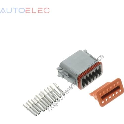 100Kits Deutsch DT Series 12 Way Plug Connector Kit DT06-12S Plug Assembly + Pins & Wedglock Automotive Rectangular DC Connector