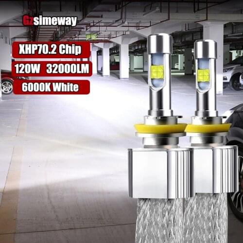 2PCS XHP70 Chip H7 H11 LED Lamp H4 HB3 9005 HB4 9006 9012 D1S D2S LED Canbus Car Headlight 6000K 32000LM 120W Auto Fog Light 12V