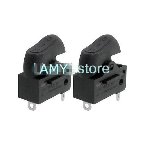 2Pcs Black or Red AC 250V 6A / AC125V 10A 3 Positions 3 Pins Terminal DPDT Rocker Switch KCD15-103 RK2-33 for Hair Dryer