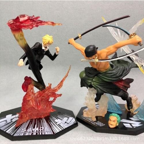 21CM Anime Car decoration Ronoa Zoro Ghost Three-knife Ghost Cut Ver. Sauron PVC Action Collection Figure Model Gift Luffy