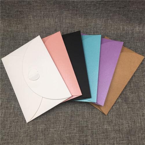 30pcs/Lot DIY Many Solid Color Kraft Paper Heart Envelope Bags For Mothers Day Letter Greeting Card Gifts Package Bag Wholesale