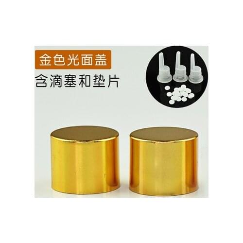 5/10/15/20/30/50/100ml Clear Transparent Empty Essential Oil Bottle Gold Glossy Cover with Drip Plug Cover Refillable Containers