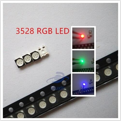 50pcs 3528 RGB POWER TOP 1210 3528 SMD SMT PLCC-2 LED Common Anode Red Green Blue New light-emitting diodes RGB
