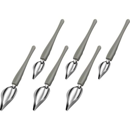 6 Pcs Art Pencil Stainless Steel Non-Slip Chef Cooking Painting Spoon Cake Decoration Baking Tool for Decorating Plates