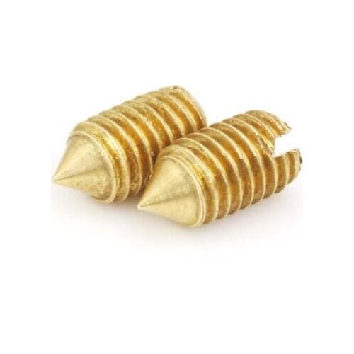 8pcs M5 brass tip screws bolt slotted tips tightening machine meter headless stop screw bolts 6mm-16mm length