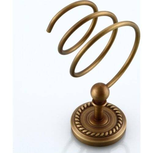 Antique Brushed Copper Hair Dryer Rack Novelty Households Rack Hair Blow Dryer Holder Wall Mounted Bathroom Shelves