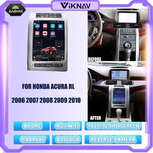 Android Vertical Screen Car Radio For Honda Acura RL 2006 2007 2008 2009 2010 Car Stereo Multimedia Player GPS Navigation