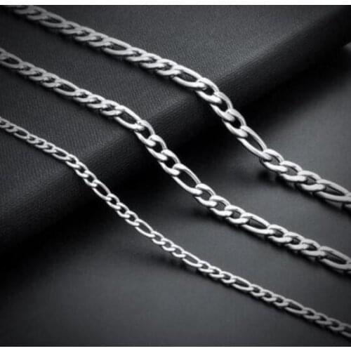 Free ship 10 Meter 3.5mm/4.5mm wide Stainless Steel Figaro Chain Jewelry Finding /Marking Chain For DIY on sale wholesale