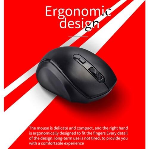 2.4GHz USB Wireless Mouse 1600DPI Ergonomic Home Office Mice 6 Buttons for Laptop PC Computer