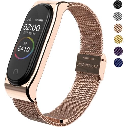 Mi Band 4 Strap for Xiaomi Mi Band 3 Bracelet Metal Wrist Strap NFC Global Version Replacement Accessories Watch Band