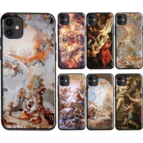 Vintage Baroque Painting Case For iPhone 12 mini 11 Pro Max XR X XS Max 6S 7 8 Plus SE 2020 TPU Cover Shell
