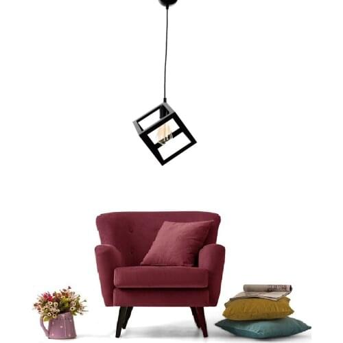 Hepsiniver Home Square Geometric 3'Lü Cube Pendant Galata Model Living Room Bedroom Living Room Office Chandelier