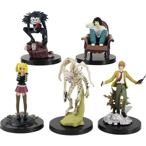 5pcs/set 7-11cm Death Note Yagami Light Killer Ryuuku Rem PVC Action Figure Collectible Model Toys