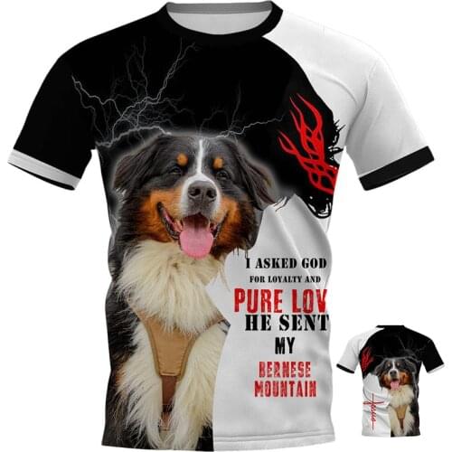 CLOOCL Men T-shirt Bernese Mountain 3D Print Chest Dog Face Logo Tee Shirt Clothing Unisex Fashion Streetwear Short Sleeve Tops