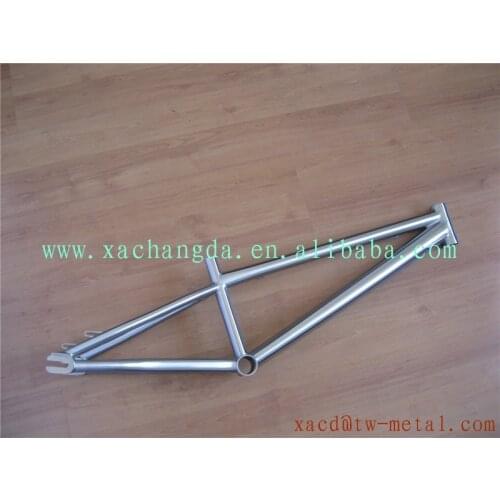 Chinese titanium BMX bike frame BMX frame with integrated head tube with handing brush finished
