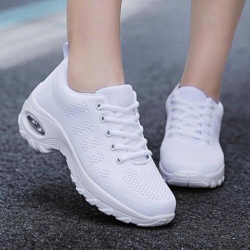 Big Size Air Cushion Platform Sneakers Womens Sports Shoes for Children Running Shoes Women Sport Shoes for Girls White A-1485