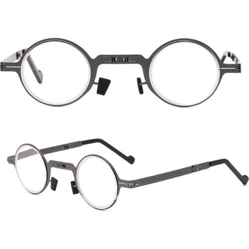 Round Retro Anti-Blu-ray Foldable Portable Reading Glasses Men Full-rim Easy to Carry Ultralight with Box +1 +1.5 +2 +2.5 to +4