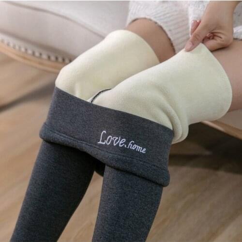 2021 Winter Women Leggings Female Fleece Thick Warm Trousers Hight Waist Lined Thermal Stretchy Slim Skinny Cashmere Clothing
