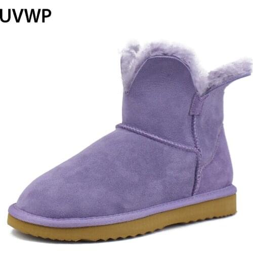 Fashion Women Boots Genuine Sheepskin Leather Snow Boots Women Boots Warm Natural Fur Winter Boots Shoes