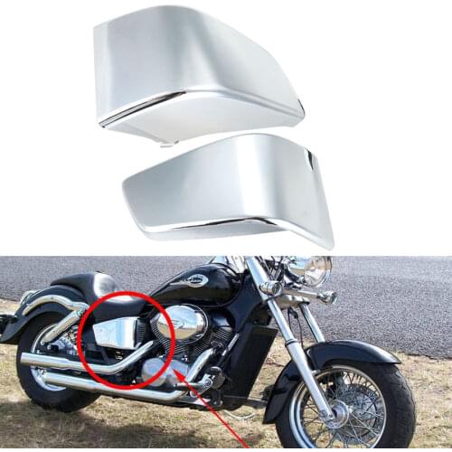 Motorcycle Chrome Black Fairing Protector Guard Side Battery Cover Fits For Honda Shadow ACE VT400 VT750 1997-2003 Models
