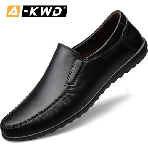 New Fashion All Season Shoes Men Loafers Genuine Leather Italian Shoes Loafer Shoes Men Slip-ons Mens Shoe Big Size Men Footwear