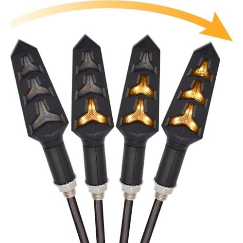 Newest LED Turn Signal Light Motorcycle Turn Signals Lamp Built Relay Blinker Fishbone Flowing Water Stop Signal Brake Lighting