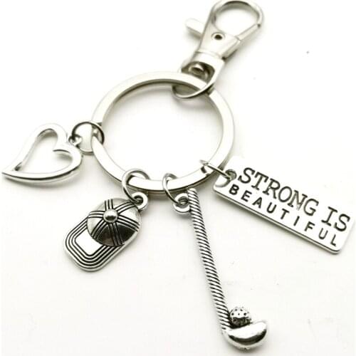 New Golf Keychain Club Hat Cute Keychain Club Key Chain Mens and Womens Jewelry Gifts