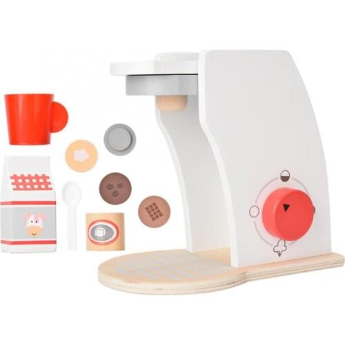 New Wooden Simulation Kitchen Cooking Coffeemaker Toy Pretend Play Kitchen Set Educational Kid Fun Miniature Toys