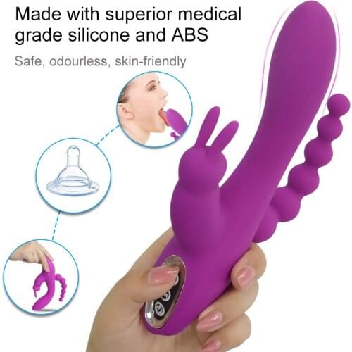 The New Clitoral Rear Court G-Spot Three-Point Massage Good Anal Pull Beads Vibrating Sex Adult Products Vibrator