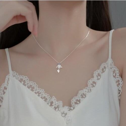 Silver Necklaces 925 Sterling Silver Pendants Necklaces with Shell Fashion Style