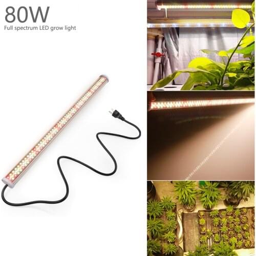LED Grow Light Tube With Plug AC100~260V Full Spectrum for Indoor Plant Greenhouse Hydroponics System Grow Tent