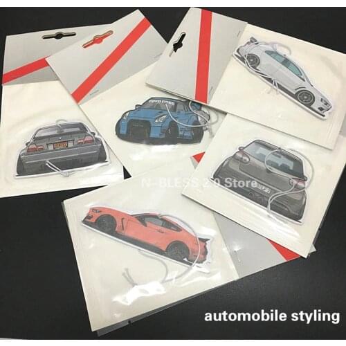 JDM Racing Style Classic Racing Car Rear View Mirrow Pendent Air Freshener Hanging Paper Decoration Car Models for Home Car