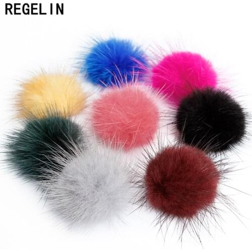 REGELIN Fashion Mink Fur Ball 100PCS 30MM Fur Pompom DIY Jewelry Making Findings Mink Ball for shoes jewelry cloth