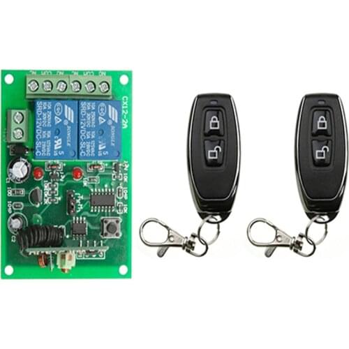433 MHz DC 12V 24V 10A Relay Wireless RF Remote Control Switch & 433MHz 2CH Remote Transmitter For Water Pump Factory Motor