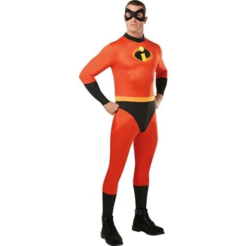 Deluxe Superhero Bob Halloween Costume Mr. Incredible 2 jumpsuit Costume adult mens Cosplay 3PCS/1set