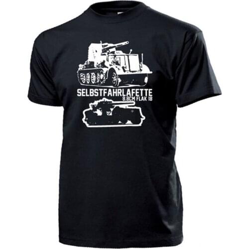 8.8cm Flak 18 Self-propelled Half-chain Air Defense Panzer T-Shirt. Summer Cotton O-Neck Short Sleeve Mens T Shirt New S-3XL