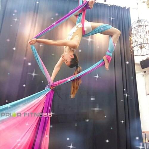 17 yards 15.6 meters aerial silk fabric 2021 low stretch gradient colors yoga cloth acrobatic performance sling