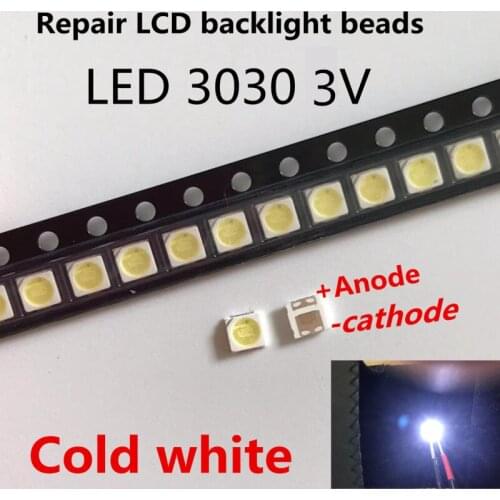 50pcs/LED backlight 1 w 3030 3 v cool white 80-90LM TV application